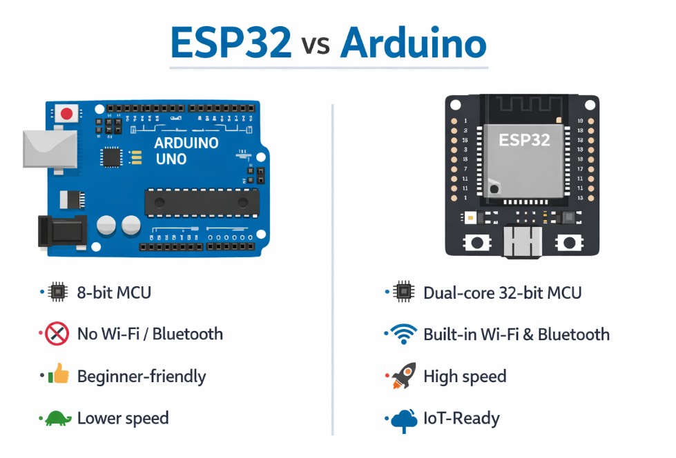 ESP32 vs Arduino: Key Differences Explained